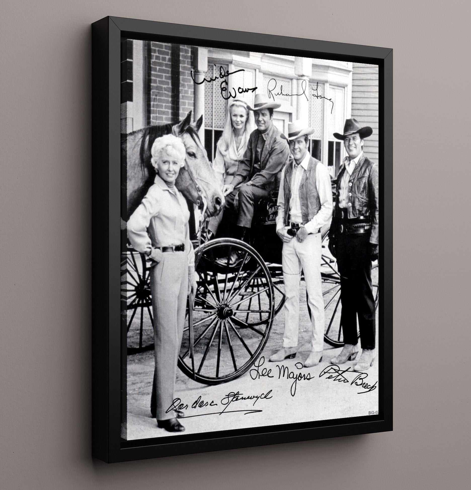 The Big Valley - Barbara Stanwyck Frontier Ranch Family Ensemble - Vintage Television Wall Art - 16x20 Framed Canvas wall art print - television decor