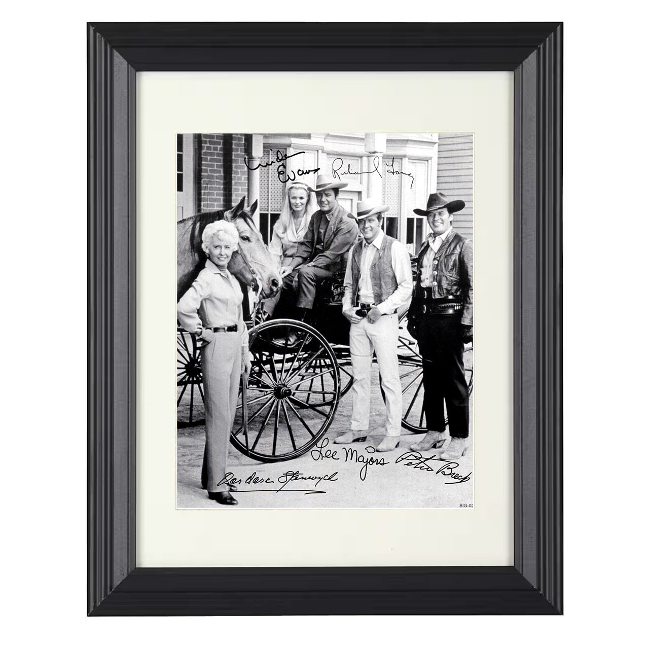 The Big Valley – Barbara Stanwyck Frontier Ranch Family – 8x10 black beveled framed television wall art