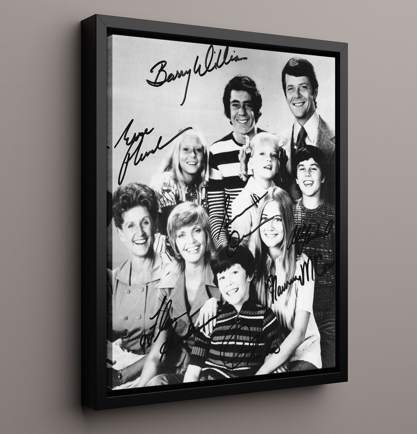 The Brady Bunch - Barry Williams Brady Family TV Classic Ensemble - Vintage Television Wall Art - 16x20 Framed Canvas wall art print - television decor