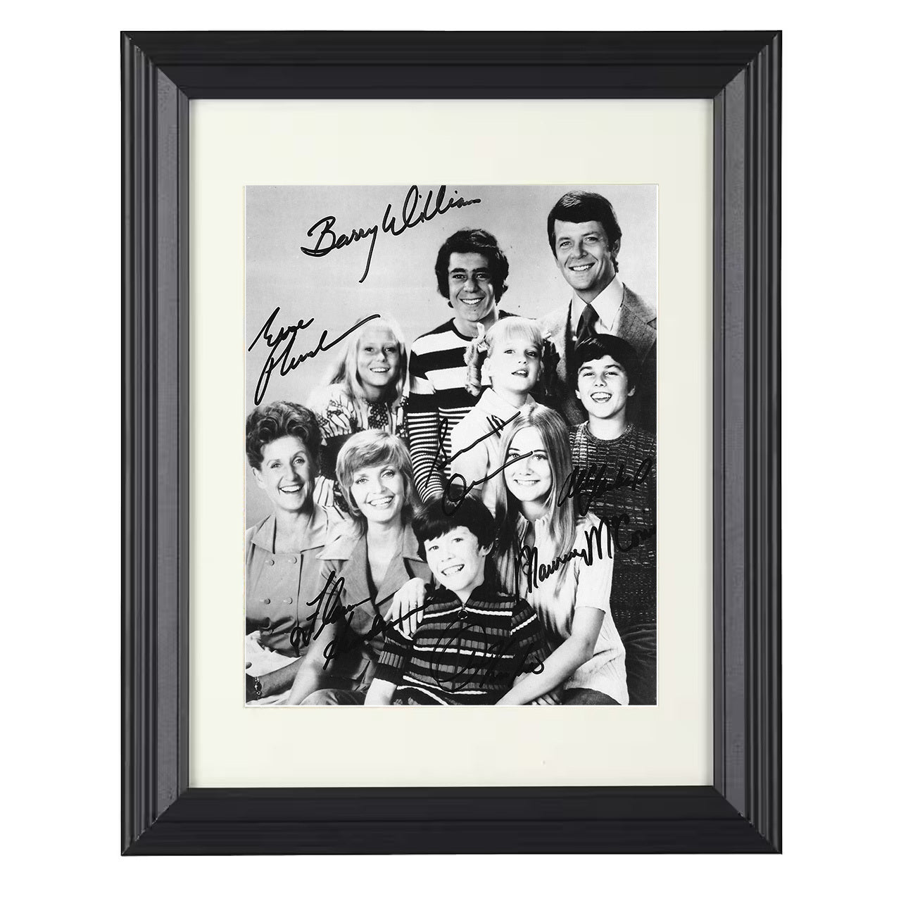 The Brady Bunch – Barry Williams Brady Family TV Ensemble – 8x10 black beveled framed television wall art