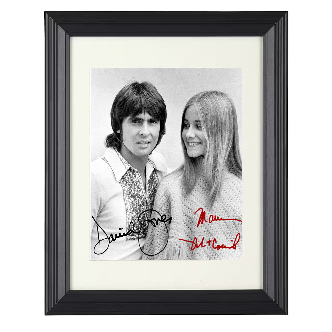 The Brady Bunch – Maureen McCormick and Davy Jones – Guest – 8x10 black beveled framed television wall art