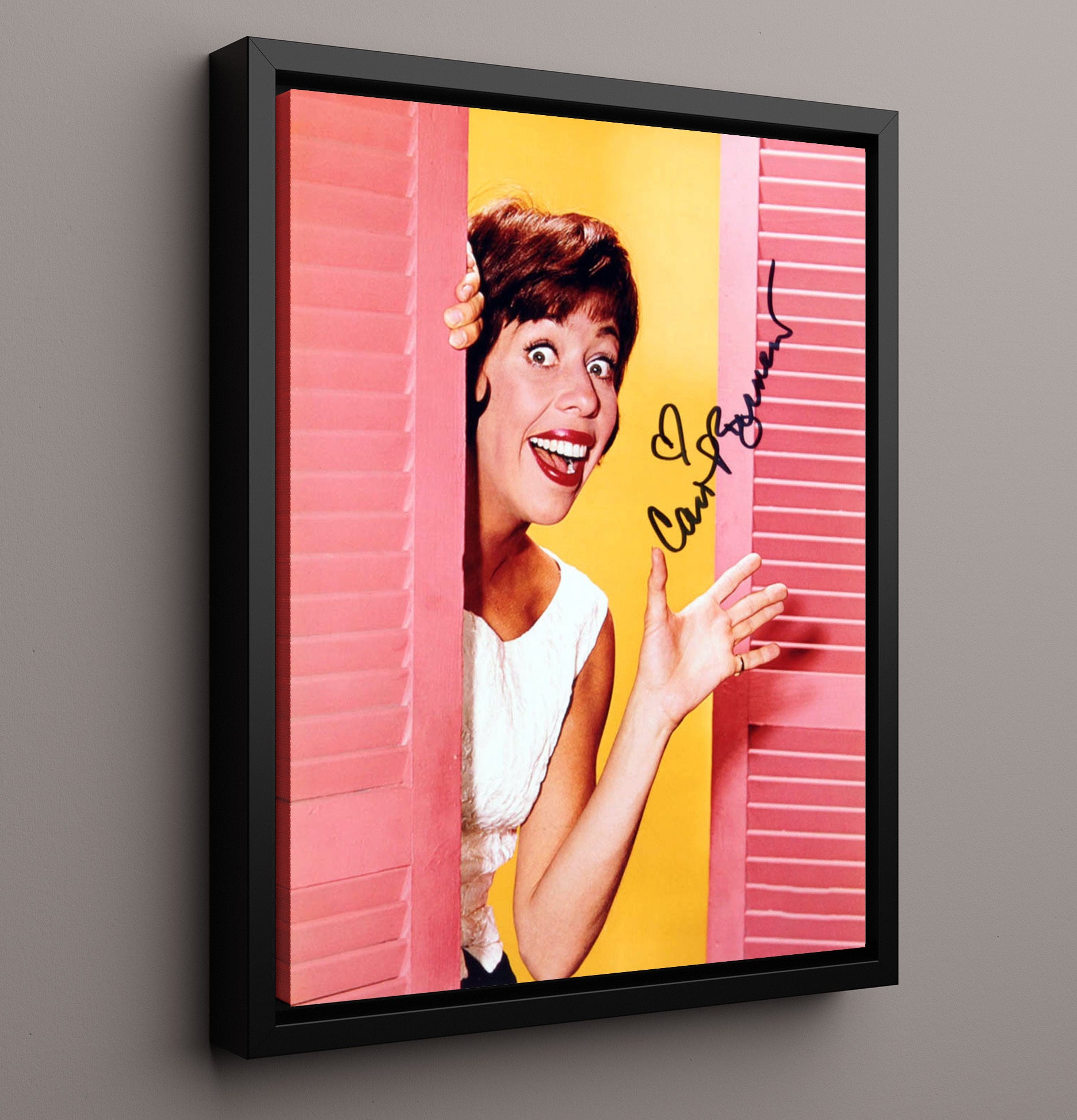 The Carol Burnett Show - Carol Burnett Playful Comedy Legend Window Peek - Vintage Television Wall Art - 16x20 Framed Canvas wall art print - television decor