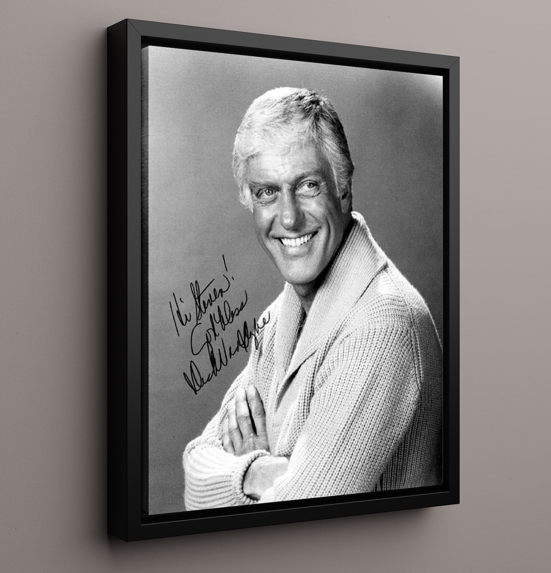 The Dick Van Dyke Show - Dick Van Dyke Classic Headshot - Vintage Television Wall Art - 16x20 Framed Canvas wall art print - television decor