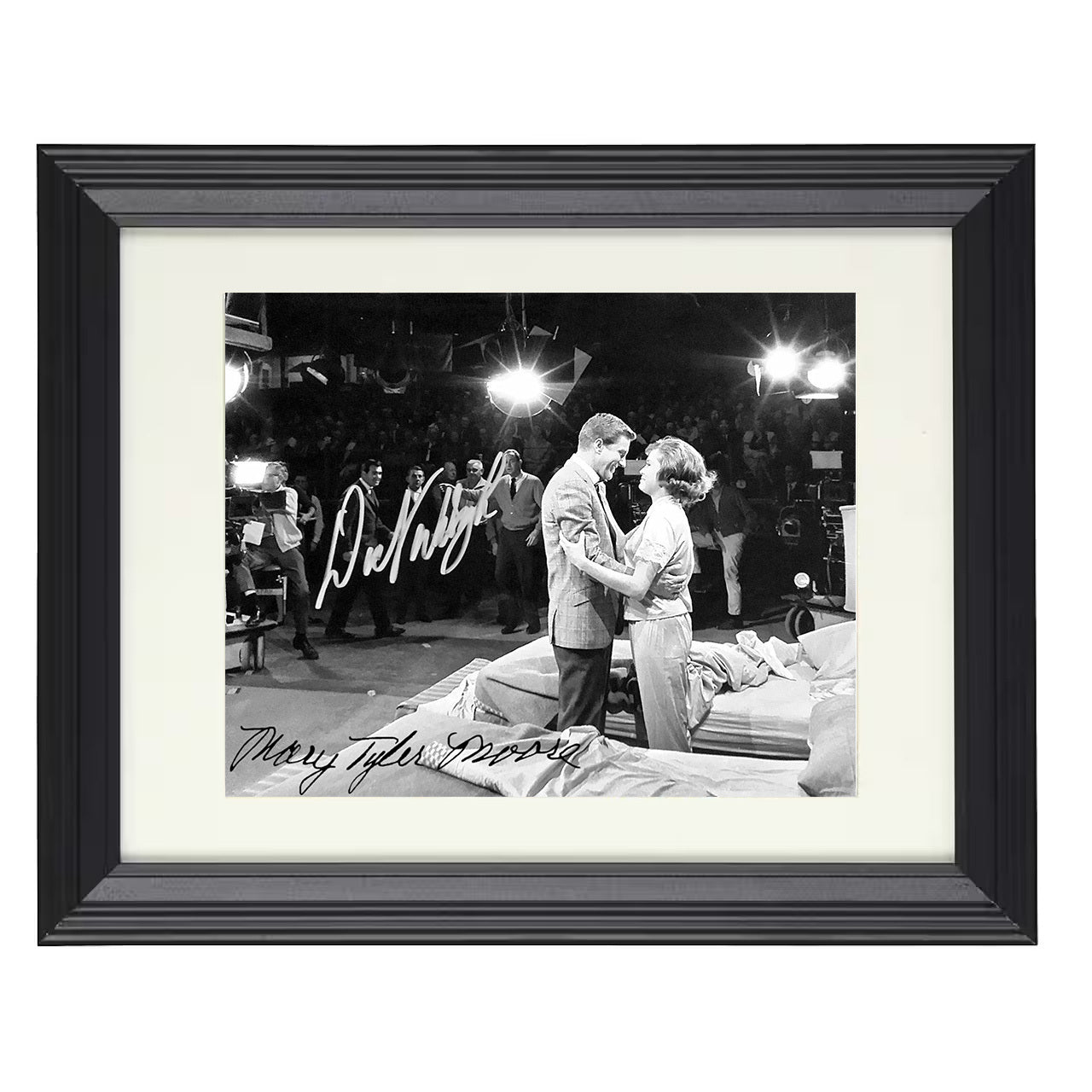 The Dick Van Dyke Show – Rob Petrie and Mary Tyler Moore – 8x10 black beveled framed television wall art