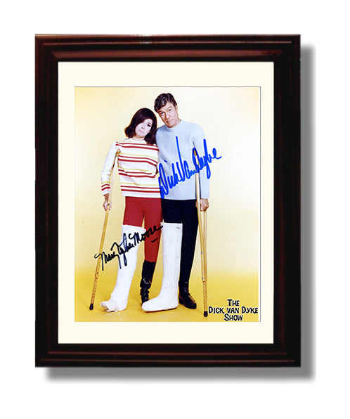 The Dick Van Dyke Show - Dick Van Dyke and Mary Tyler Moore Cast - Vintage Television Wall Art - 8x10 Beveled Frame wall art print - television decor