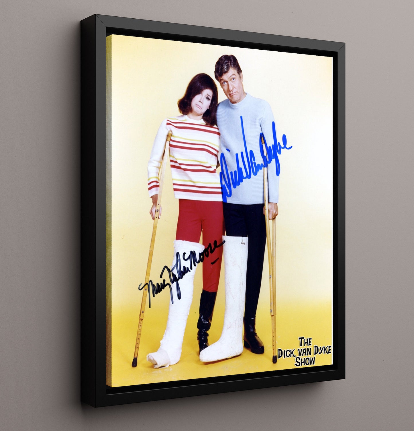 The Dick Van Dyke Show - Dick Van Dyke and Mary Tyler Moore Cast - Vintage Television Wall Art - 16x20 Framed Canvas wall art print - television decor