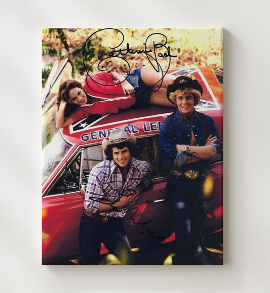 The Dukes of Hazzard - Catherine Bach Daisy Duke General Lee Hood - Canvas television wall art
