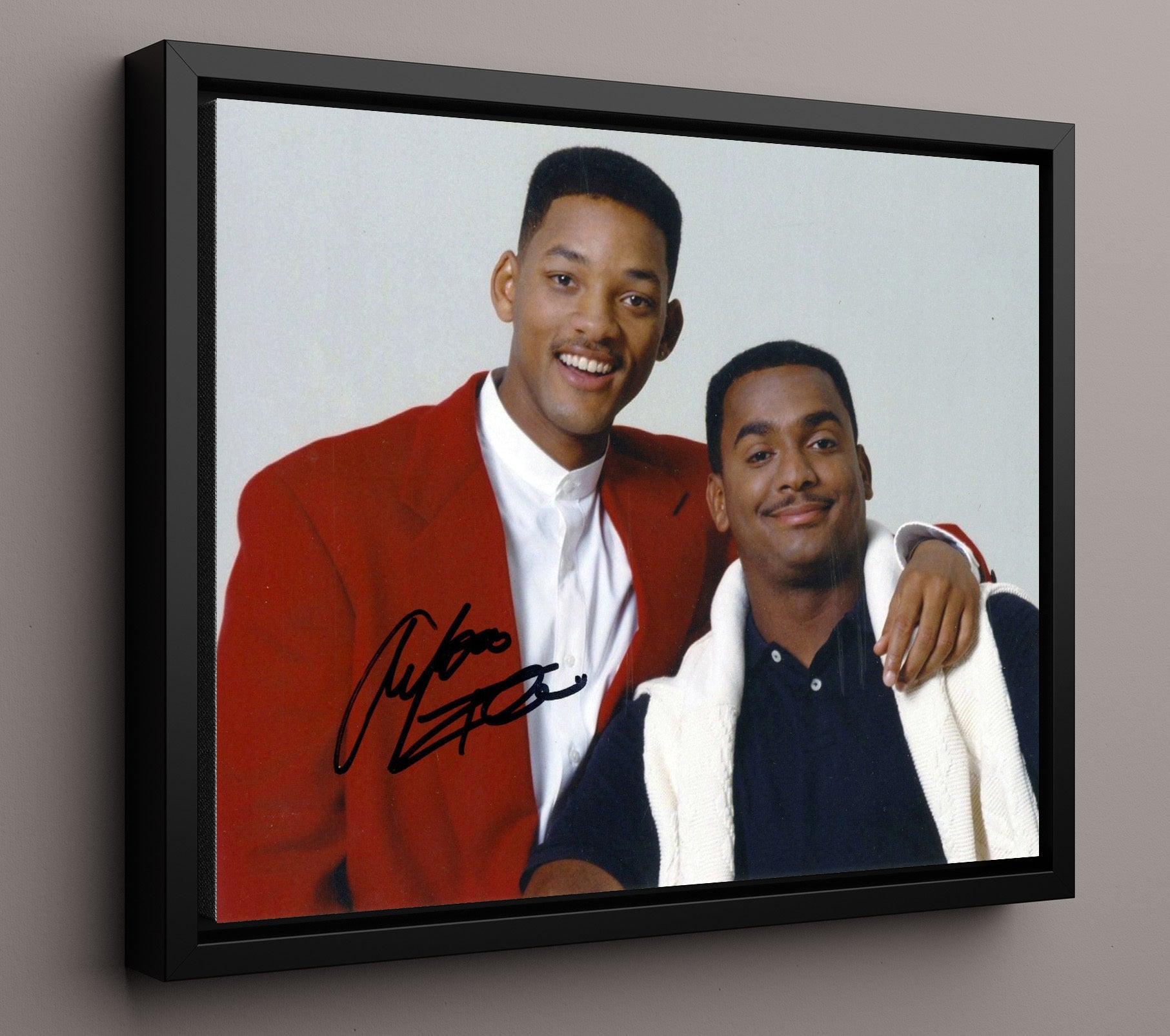 The Fresh Prince of Bel-Air - Will Smith (Will Smith) and Alfonso Ribeiro (Carlton Banks) Studio - Vintage Television Wall Art - 16x20 Framed Canvas wall art print - television decor