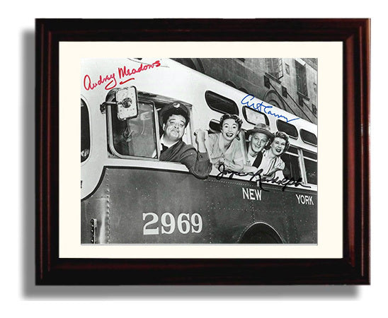 The Honeymooners - Jackie Gleason (Ralph Kramden) Ensemble Bus Window Cast Scene - Vintage Television Wall Art - 8x10 Beveled Frame wall art print - television decor