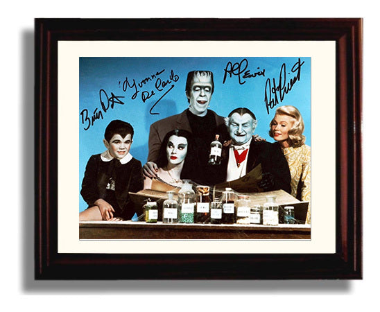 The Munsters - Fred Gwynne (Herman Munster) Ensemble Cast Family - Vintage Television Wall Art - 8x10 Beveled Frame wall art print - television decor