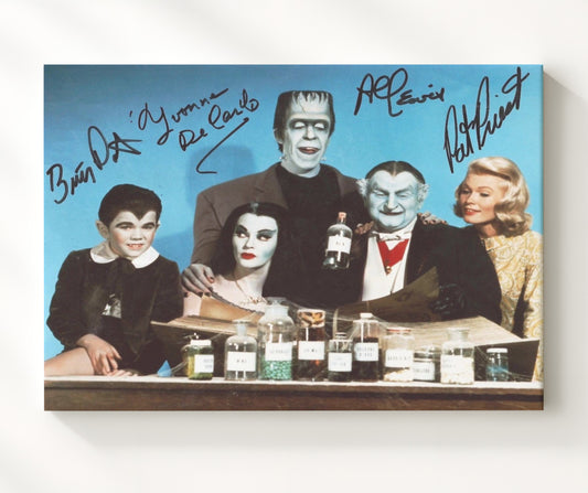 The Munsters - Fred Gwynne (Herman Munster) Ensemble Cast Family - Canvas television wall art