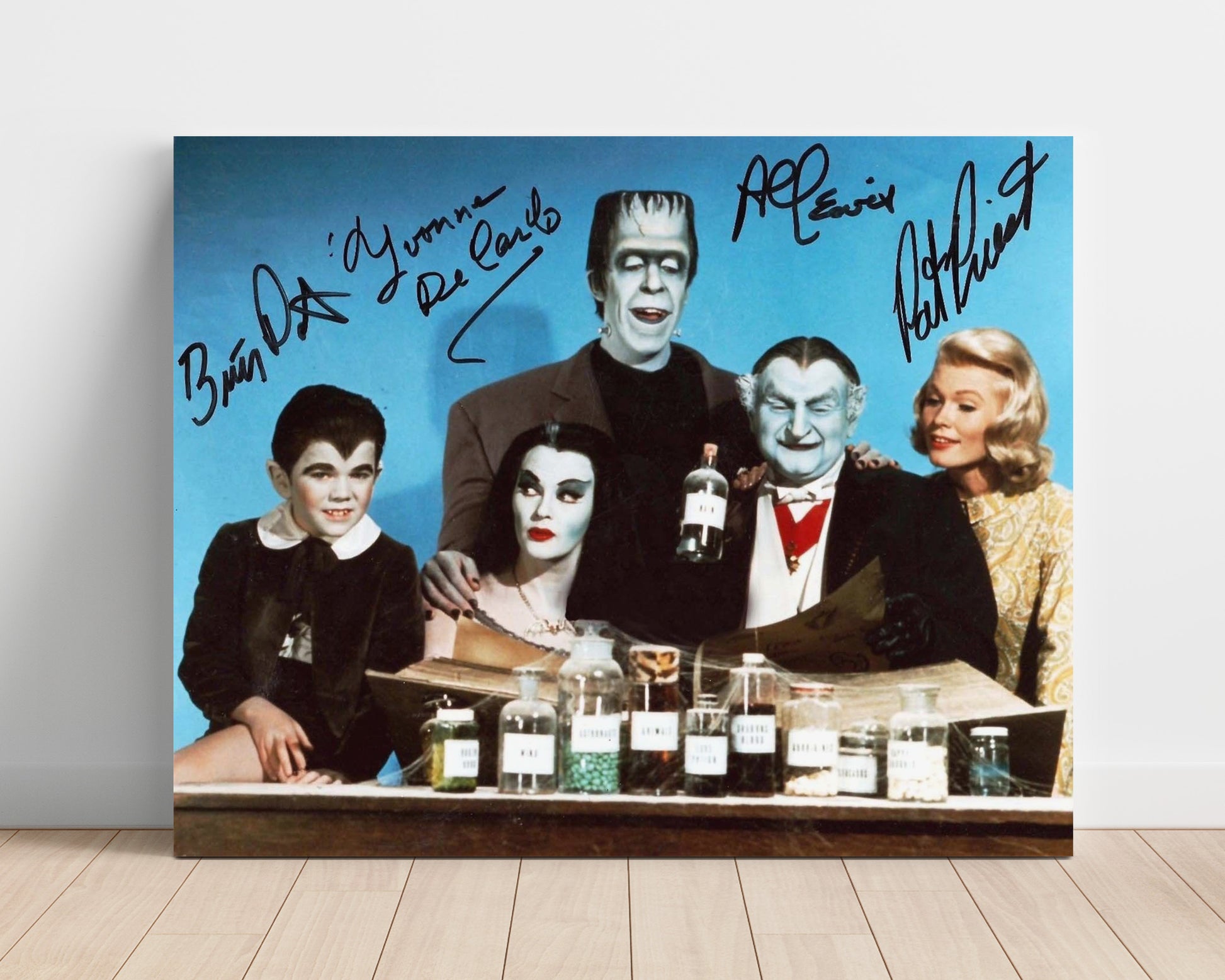 The Munsters - Fred Gwynne (Herman Munster) Ensemble Cast Family - Vintage Television Wall Art - 16x20 Unframed Print wall art print - television decor