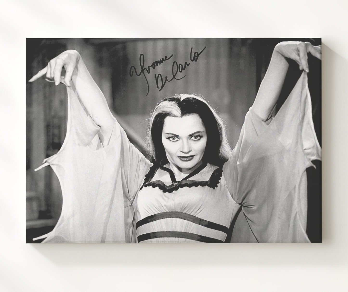 The Munsters - Yvonne De Carlo (Lily Munster) Gothic Glamour - Vintage Television Wall Art - 20x24 Canvas wall art print - television decor