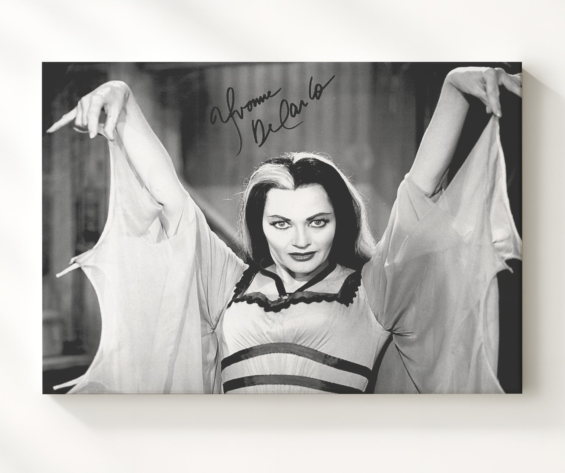 The Munsters - Yvonne De Carlo (Lily Munster) Gothic Glamour - Vintage Television Wall Art - 20x24 Canvas wall art print - television decor
