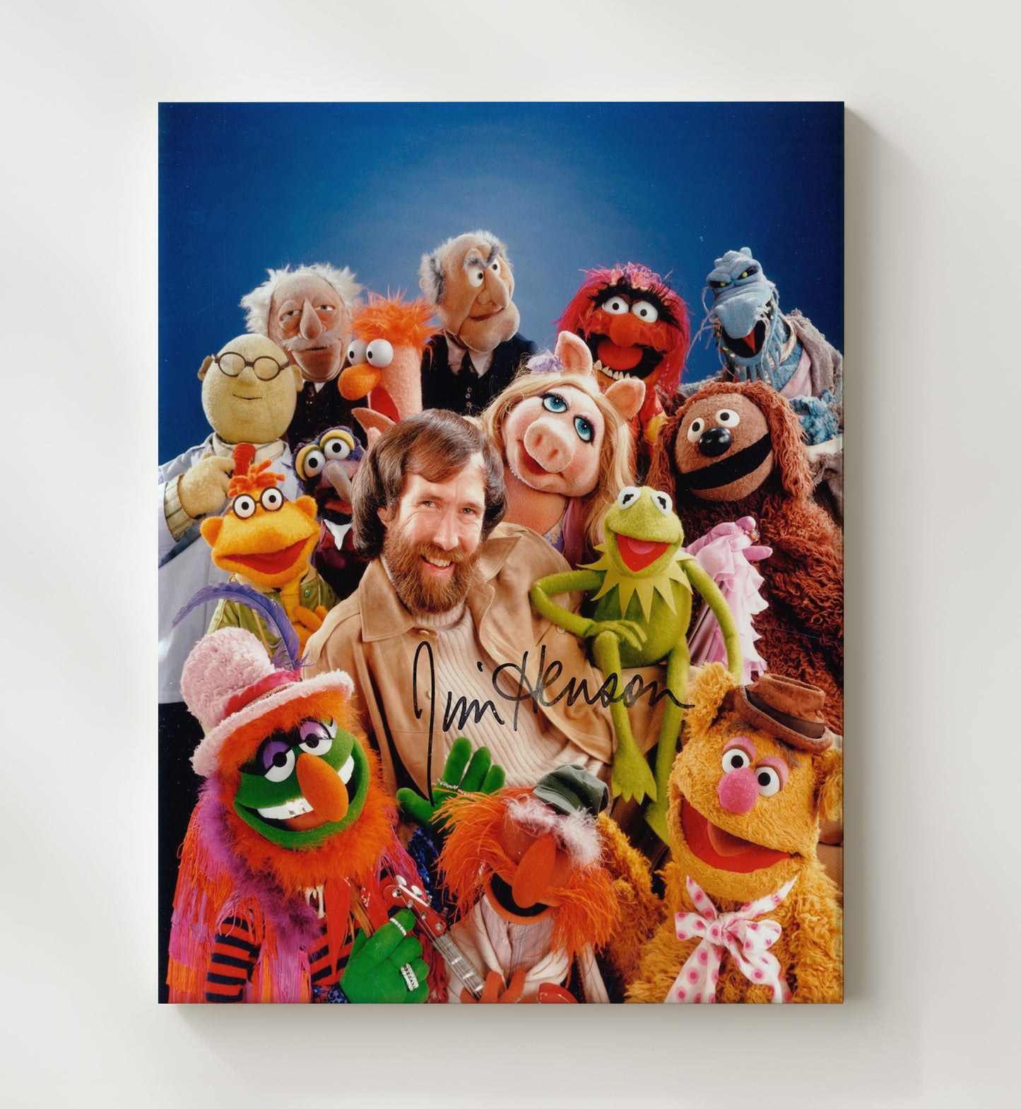 The Muppets - Jim Henson - Creator with Kermit and Cast Ensemble - Vintage Television Wall Art - 20x24 Canvas wall art print - television decor