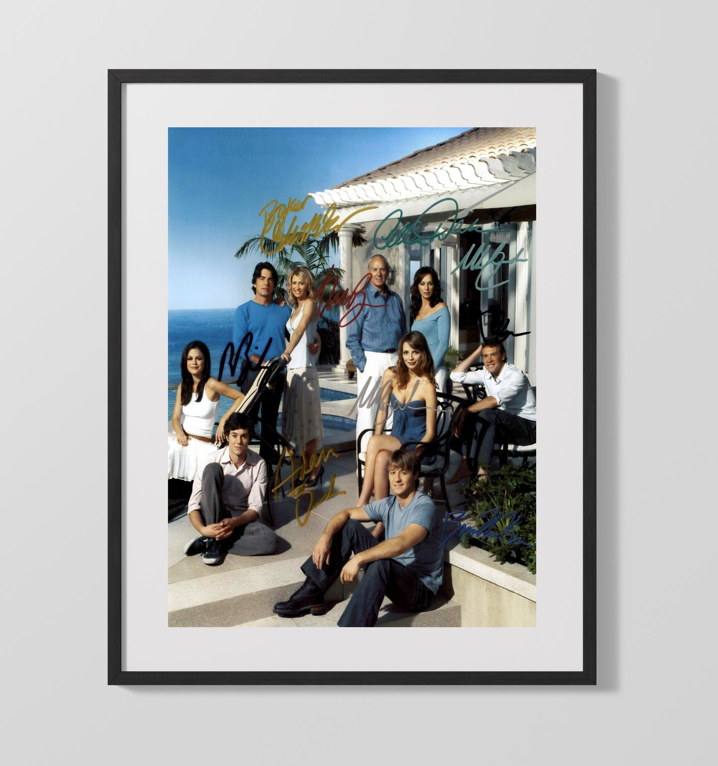 The O.C. - Ben McKenzie (Ryan Atwood) Beach House Ensemble Cast Photo - Vintage Television Wall Art - 16x20 Gallery Frame wall art print - television decor