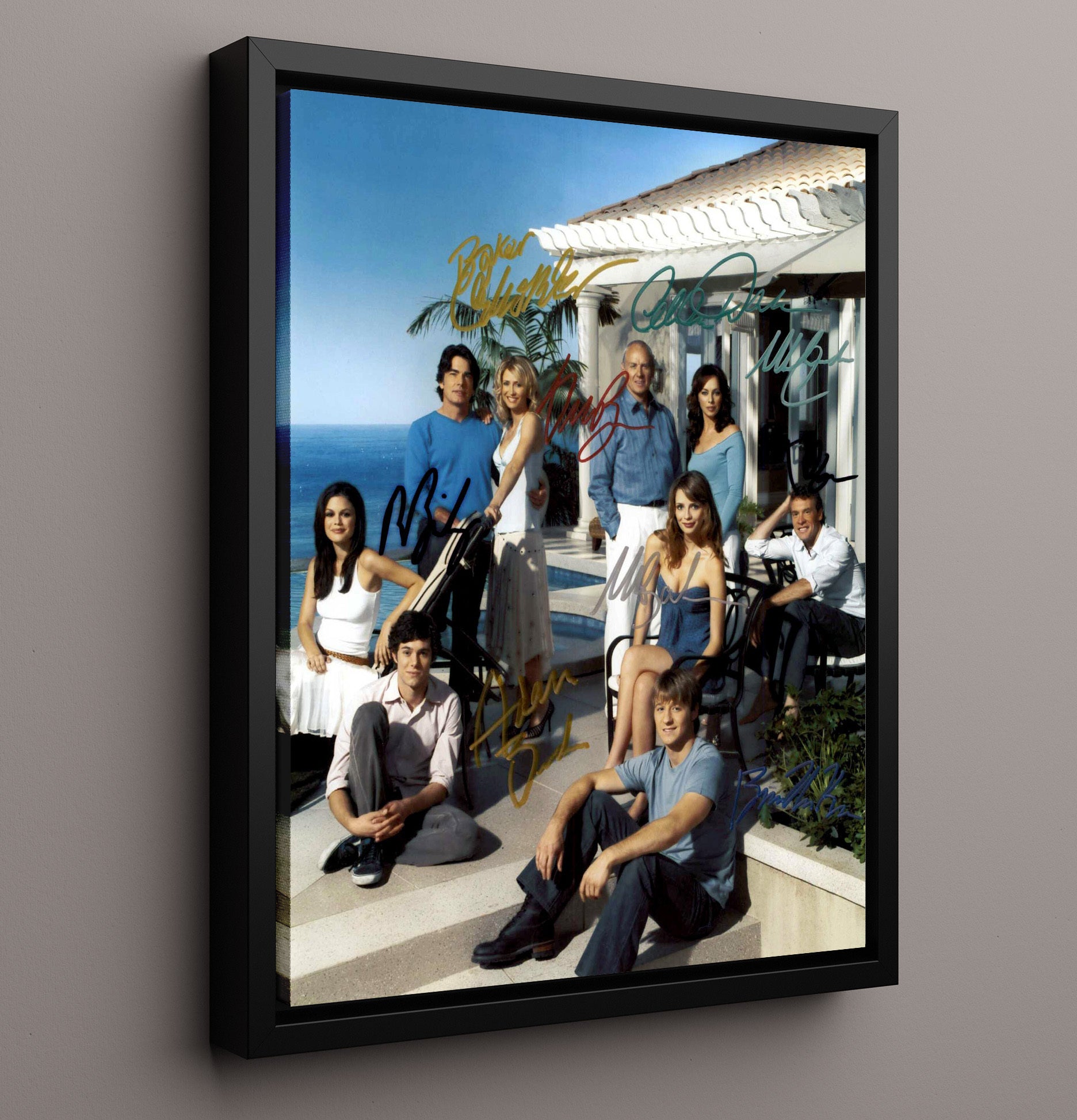 The O.C. - Ben McKenzie (Ryan Atwood) Beach House Ensemble Cast Photo - Vintage Television Wall Art - 16x20 Framed Canvas wall art print - television decor