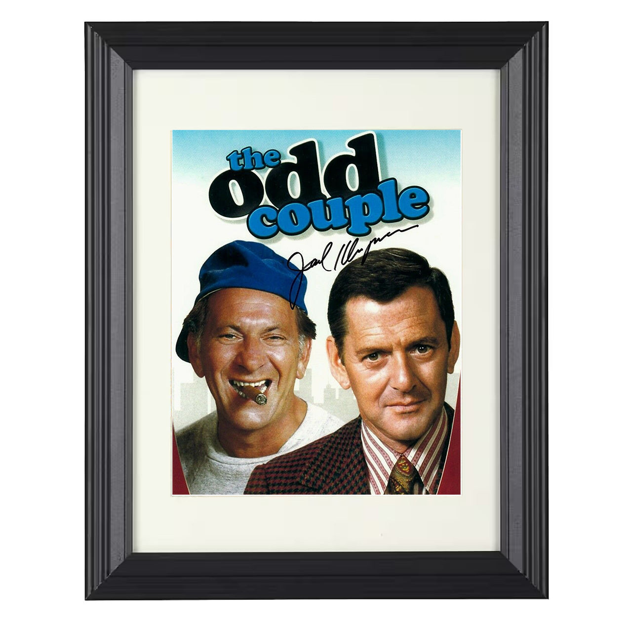 The Odd Couple – Jack Klugman Oscar Madison Cigar Cap – 8x10 black beveled framed television wall art