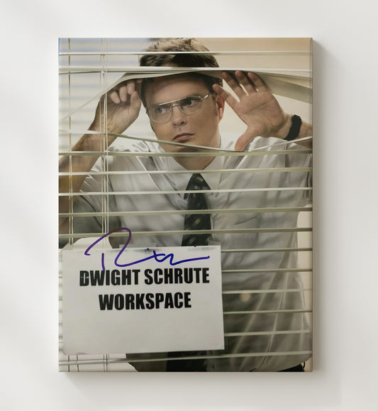 The Office - Rainn Wilson (Dwight Schrute) Peeking Through Office Blinds - Canvas television wall art