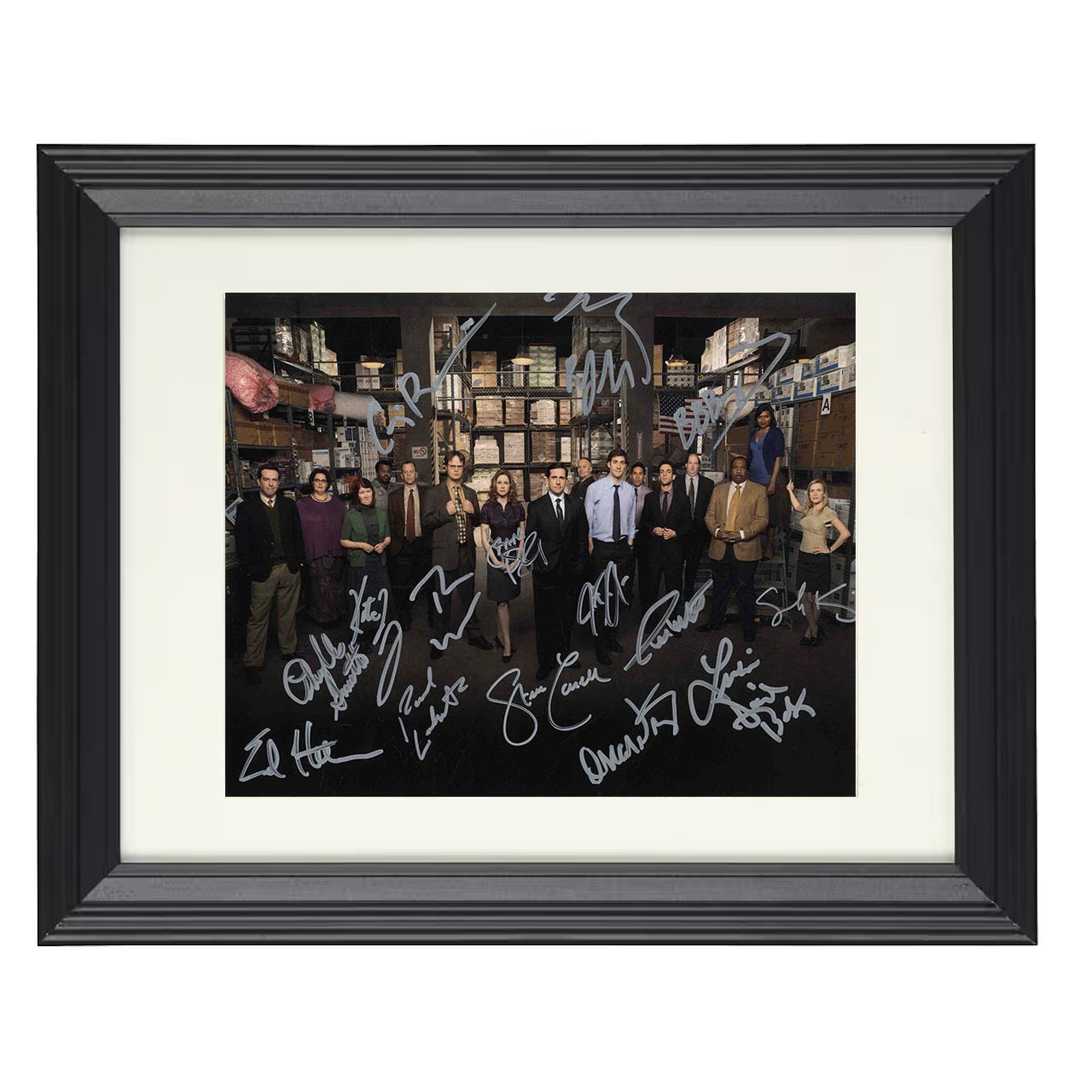 The Office – Michael Scott Cast Warehouse Lineup – 8x10 black beveled framed television wall art