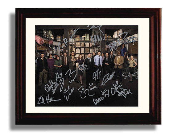 The Office - Steve Carell (Michael Scott) Ensemble Cast Warehouse Lineup - Vintage Television Wall Art - 8x10 Beveled Frame wall art print - television decor