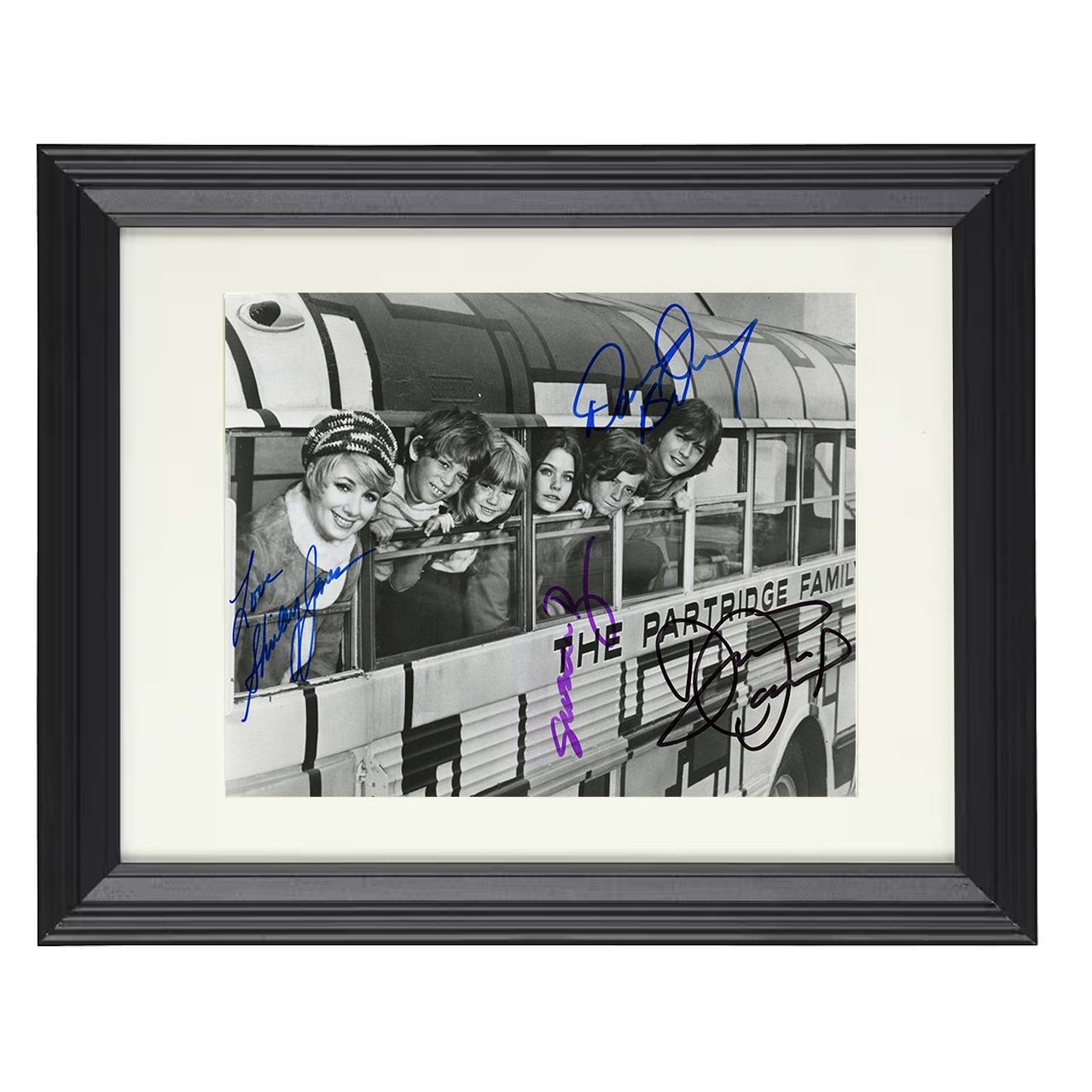 The Partridge Family – Shirley Partridge Bus Window Cast – 8x10 black beveled framed television wall art