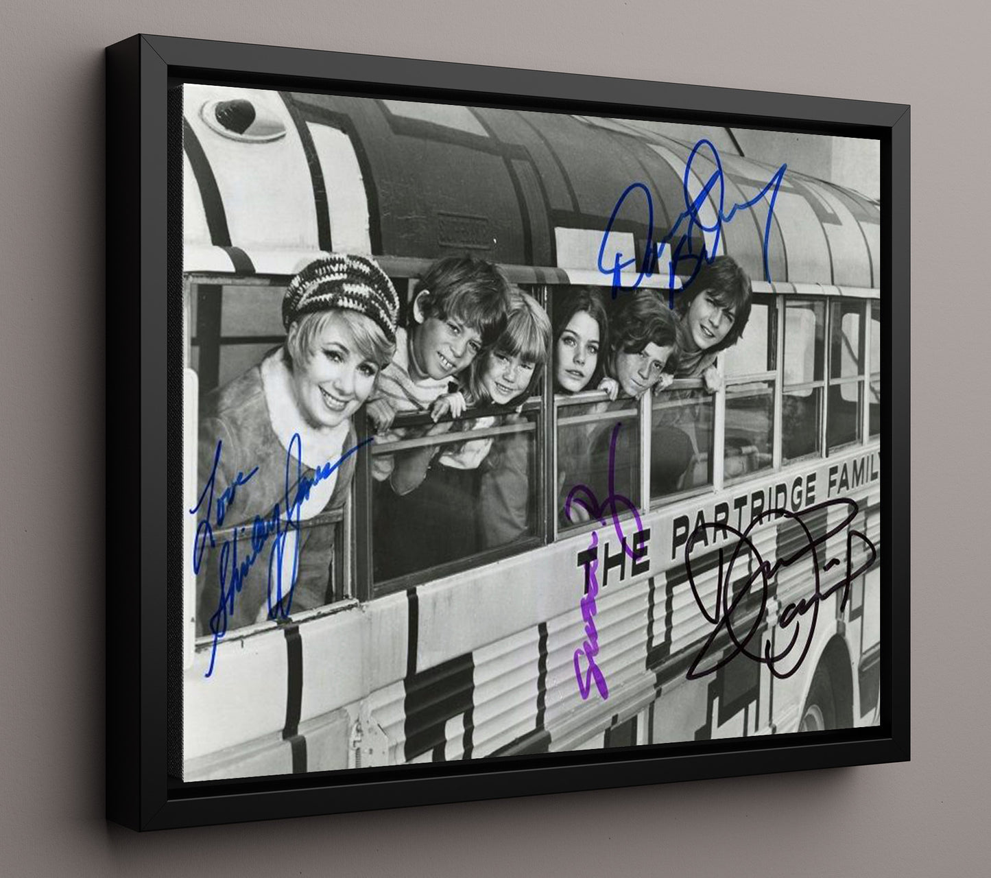 The Partridge Family - Shirley Jones (Shirley Partridge) Bus Window Cast - Vintage Television Wall Art - 16x20 Framed Canvas wall art print - television decor
