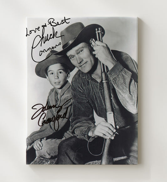 The Rifleman - Chuck Connors Johnny Crawford Frontier Father-Son Duo - Canvas television wall art
