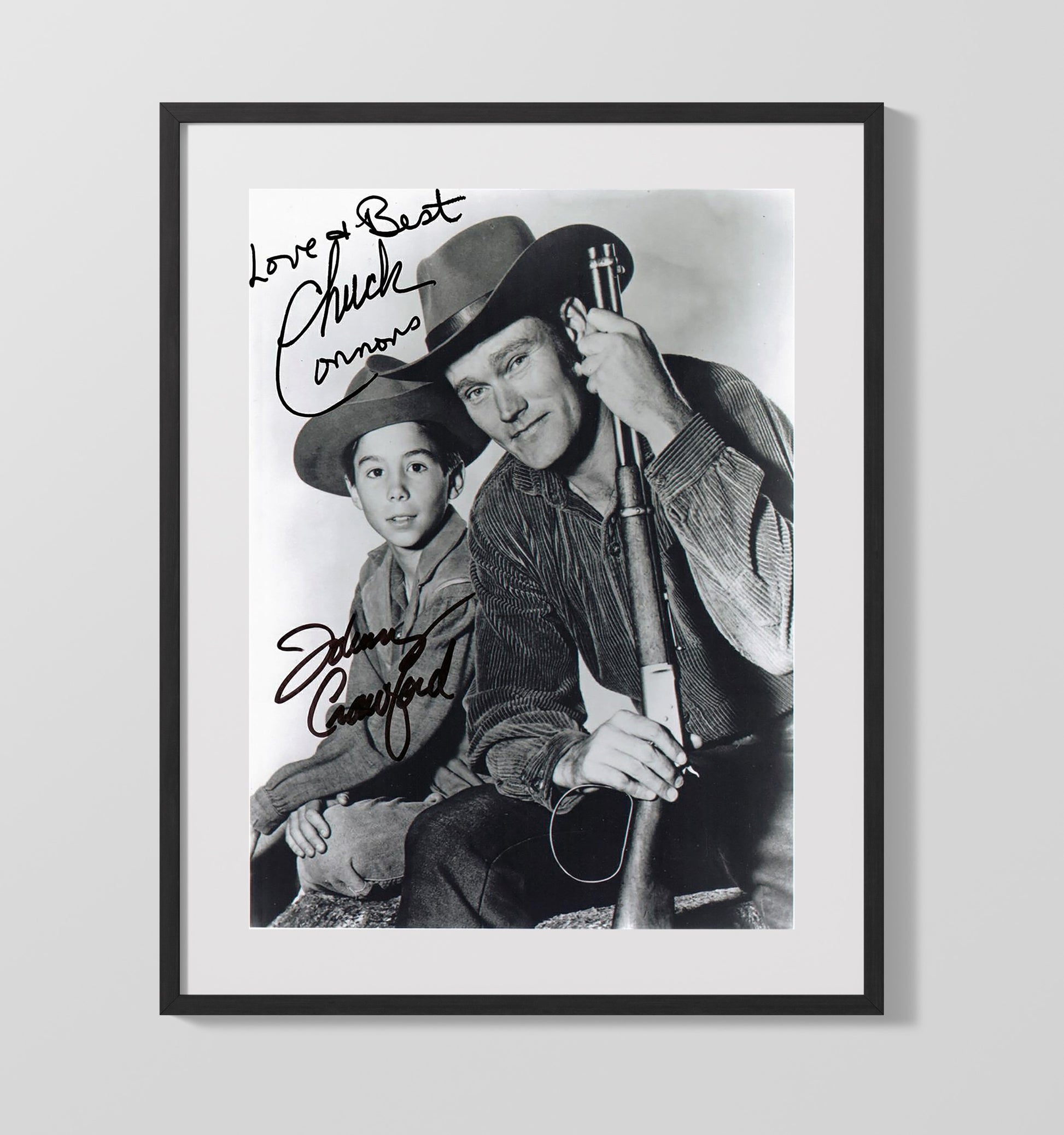 The Rifleman - Chuck Connors Johnny Crawford Frontier Father Son Duo - Vintage Television Wall Art - 16x20 Gallery Frame wall art print - television decor