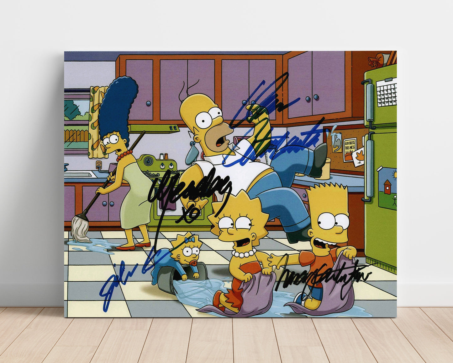 The Simpsons - Dan Castellaneta (Homer Simpson) Family Kitchen Chaos - Vintage Television Wall Art - 16x20 Unframed Print wall art print - television decor