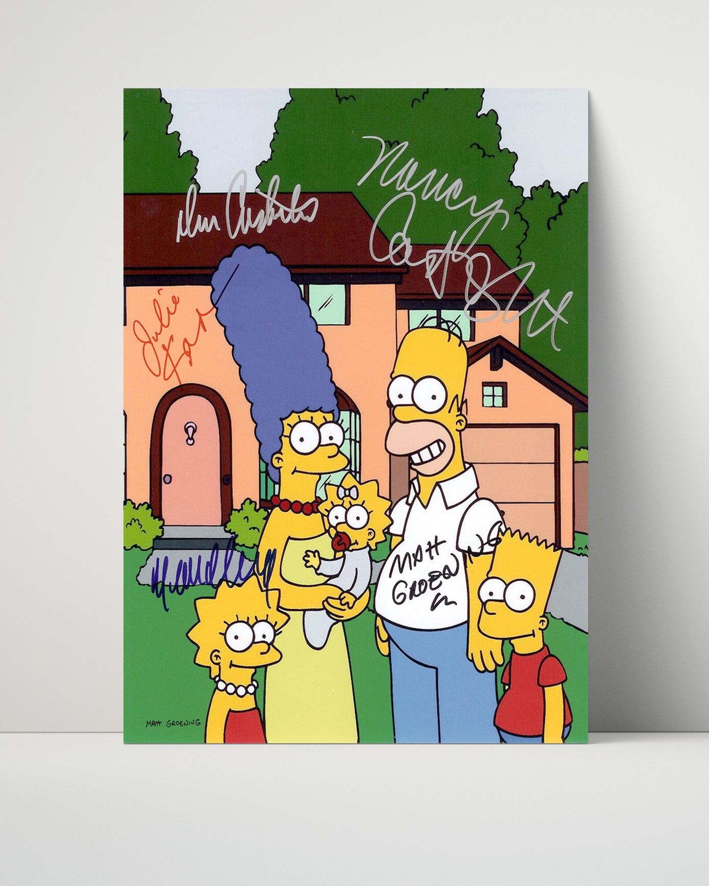 The Simpsons - Dan Castellaneta (Homer Simpson) Simpson Family Standing in Front of House - Vintage Television Wall Art - 16x20 Unframed Print wall art print - television decor