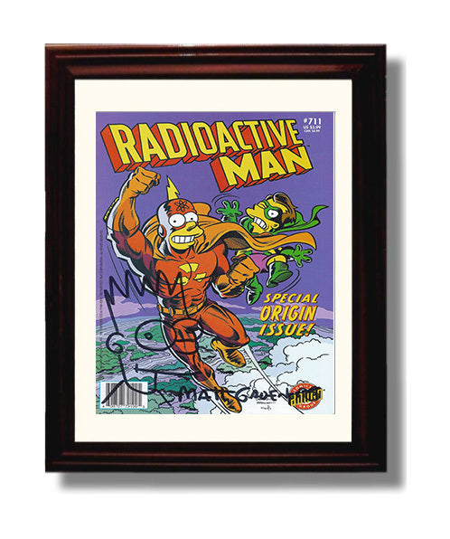 The Simpsons - Matt Groening - Radioactive Man Comic Issue 711 Cover - Vintage Television Wall Art - 8x10 Beveled Frame wall art print - television decor
