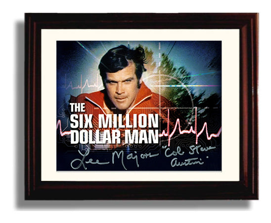 The Six Million Dollar Man - Lee Majors (Steve Austin) Bionic Target Graphic - Vintage Television Wall Art - 8x10 Beveled Frame wall art print - television decor