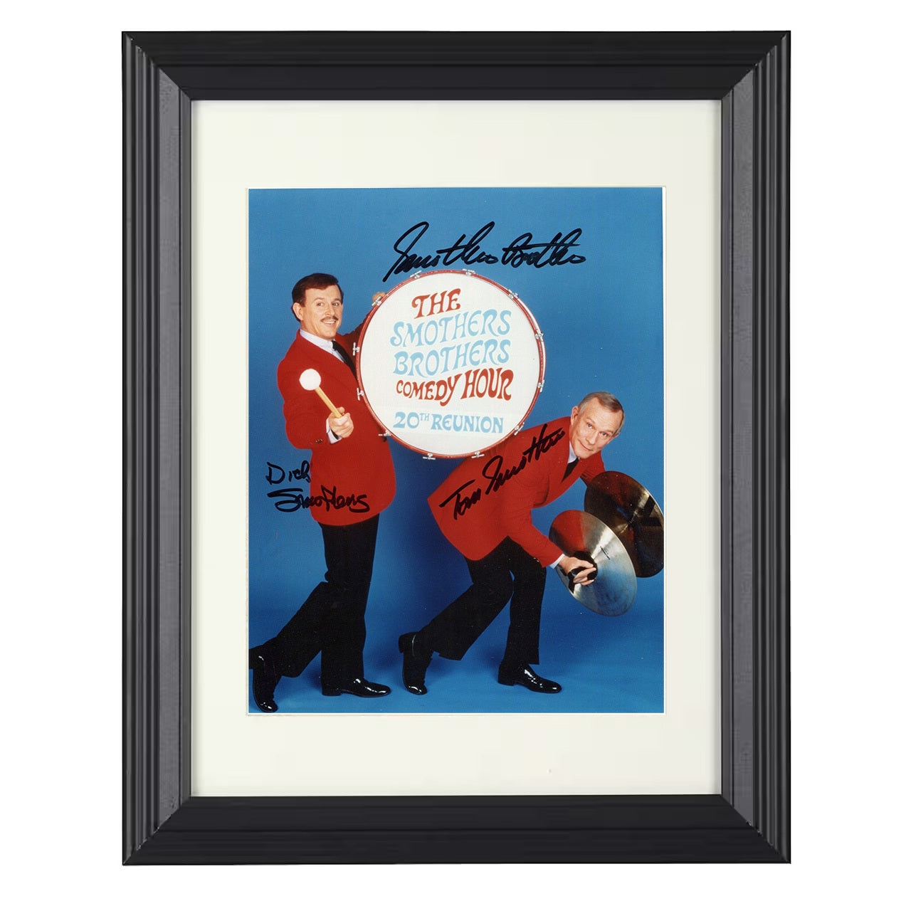 The Smothers Brothers Comedy Hour – Tom and Dick Smothers – 8x10 black beveled framed television wall art