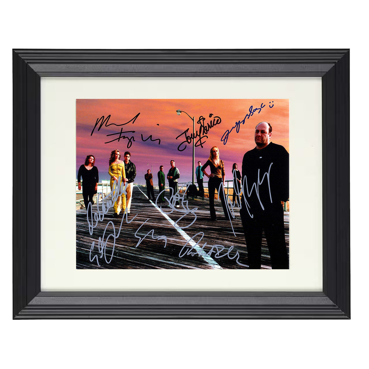 The Sopranos – Tony Soprano Cast Boardwalk Lineup – 8x10 black beveled framed television wall art