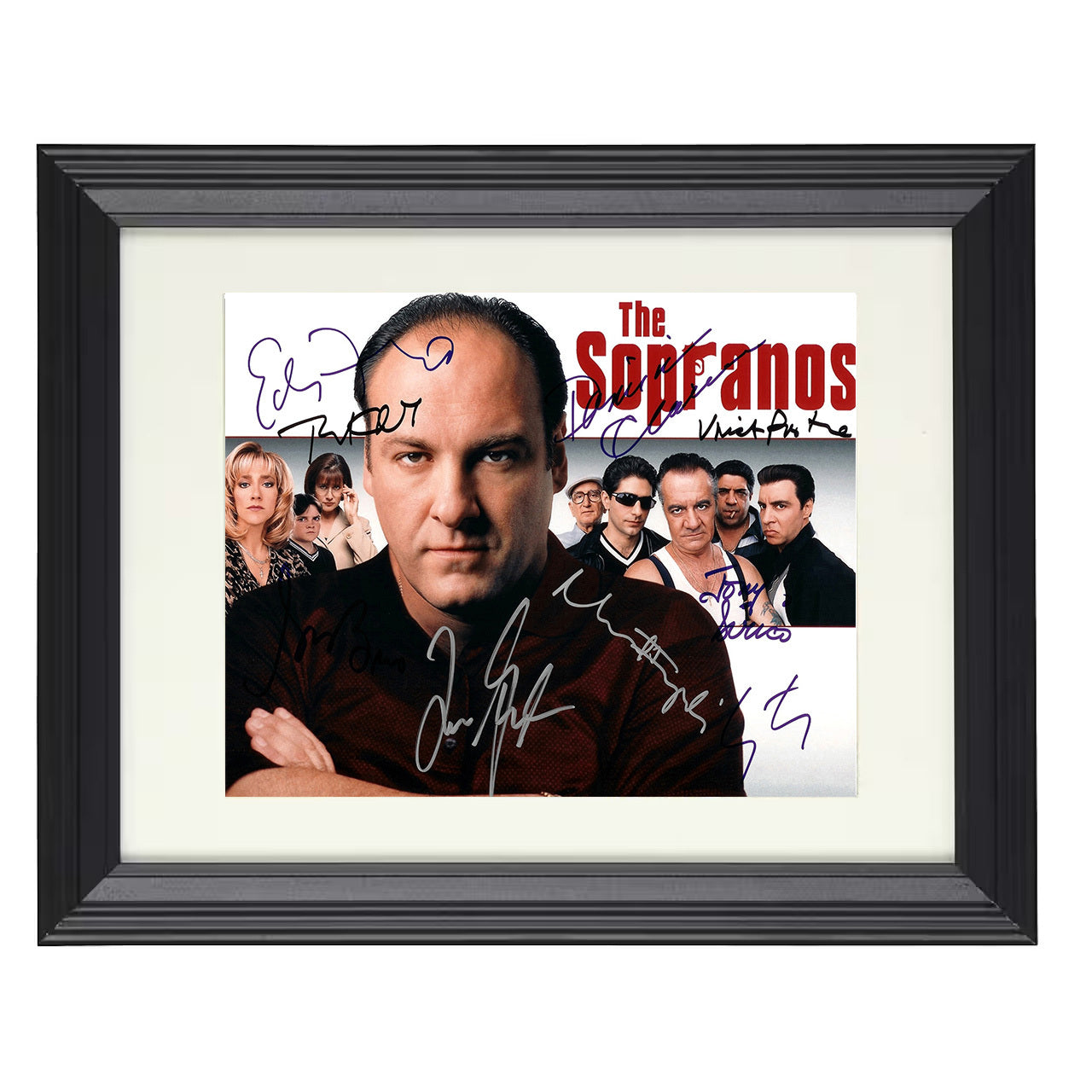 The Sopranos – James Gandolfini (Tony Soprano) Cast Promo – 8x10 black beveled framed television wall art