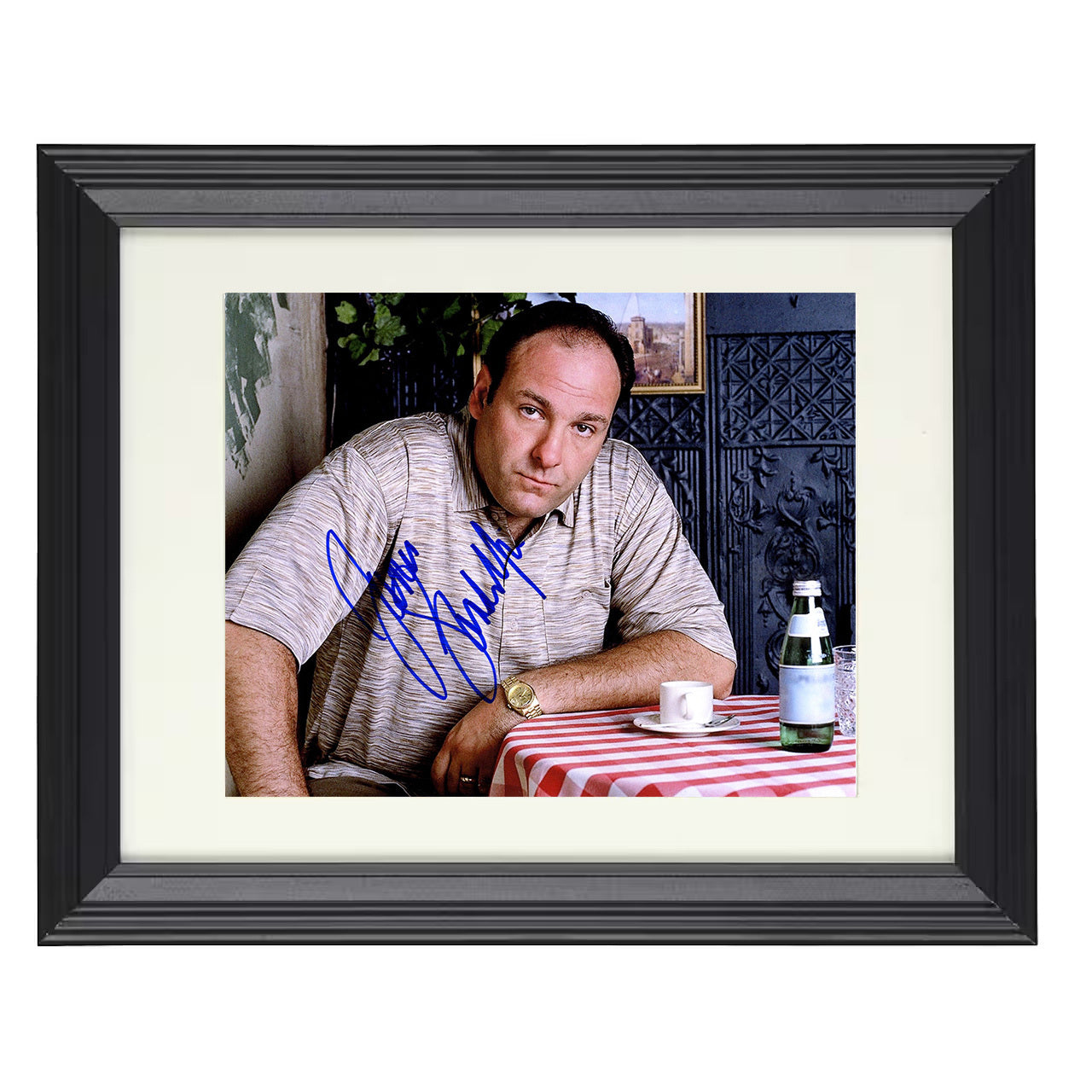 The Sopranos – Tony Soprano Restaurant Table Scene – 8x10 black beveled framed television wall art