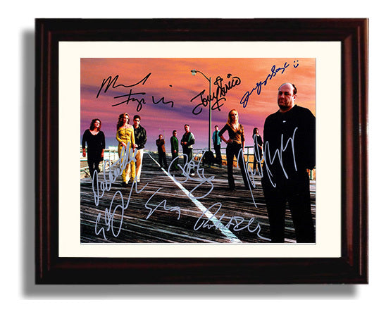 The Sopranos - James Gandolfini (Tony Soprano) Ensemble Cast Boardwalk Lineup - Vintage Television Wall Art - 8x10 Beveled Frame wall art print - television decor