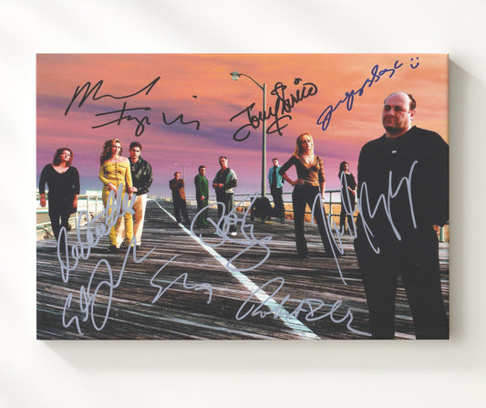 The Sopranos - James Gandolfini (Tony Soprano) Ensemble Cast Boardwalk Lineup - Canvas television wall art
