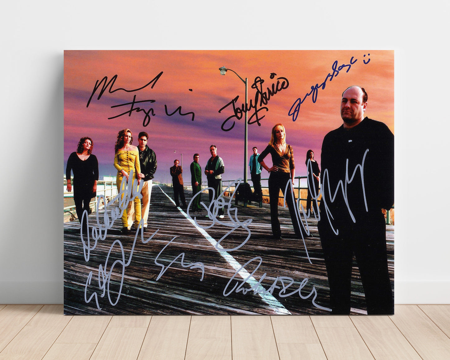 The Sopranos - James Gandolfini (Tony Soprano) Ensemble Cast Boardwalk Lineup - Vintage Television Wall Art - 16x20 Unframed Print wall art print - television decor