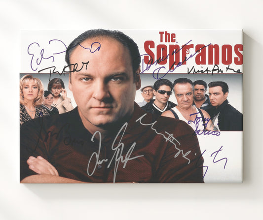 The Sopranos - James Gandolfini (Tony Soprano) Ensemble Cast Promo - Canvas television wall art