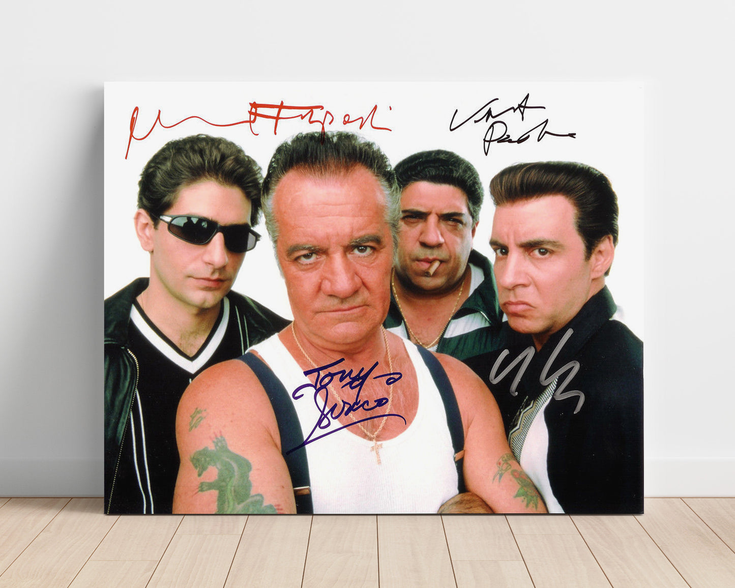 The Sopranos - James Gandolfini (Tony Soprano) Ensemble Cast Studio - Vintage Television Wall Art - 16x20 Unframed Print wall art print - television decor
