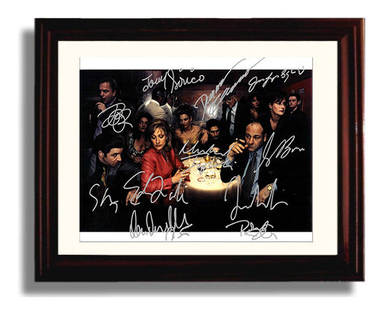 The Sopranos - James Gandolfini (Tony Soprano) Ensemble Dinner Scene - Vintage Television Wall Art - 8x10 Beveled Frame wall art print - television decor