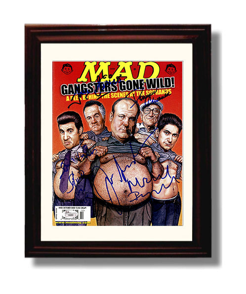 The Sopranos - James Gandolfini (Tony Soprano) MAD Magazine Gangsters Gone Wild Cover - Vintage Television Wall Art - 8x10 Beveled Frame wall art print - television decor