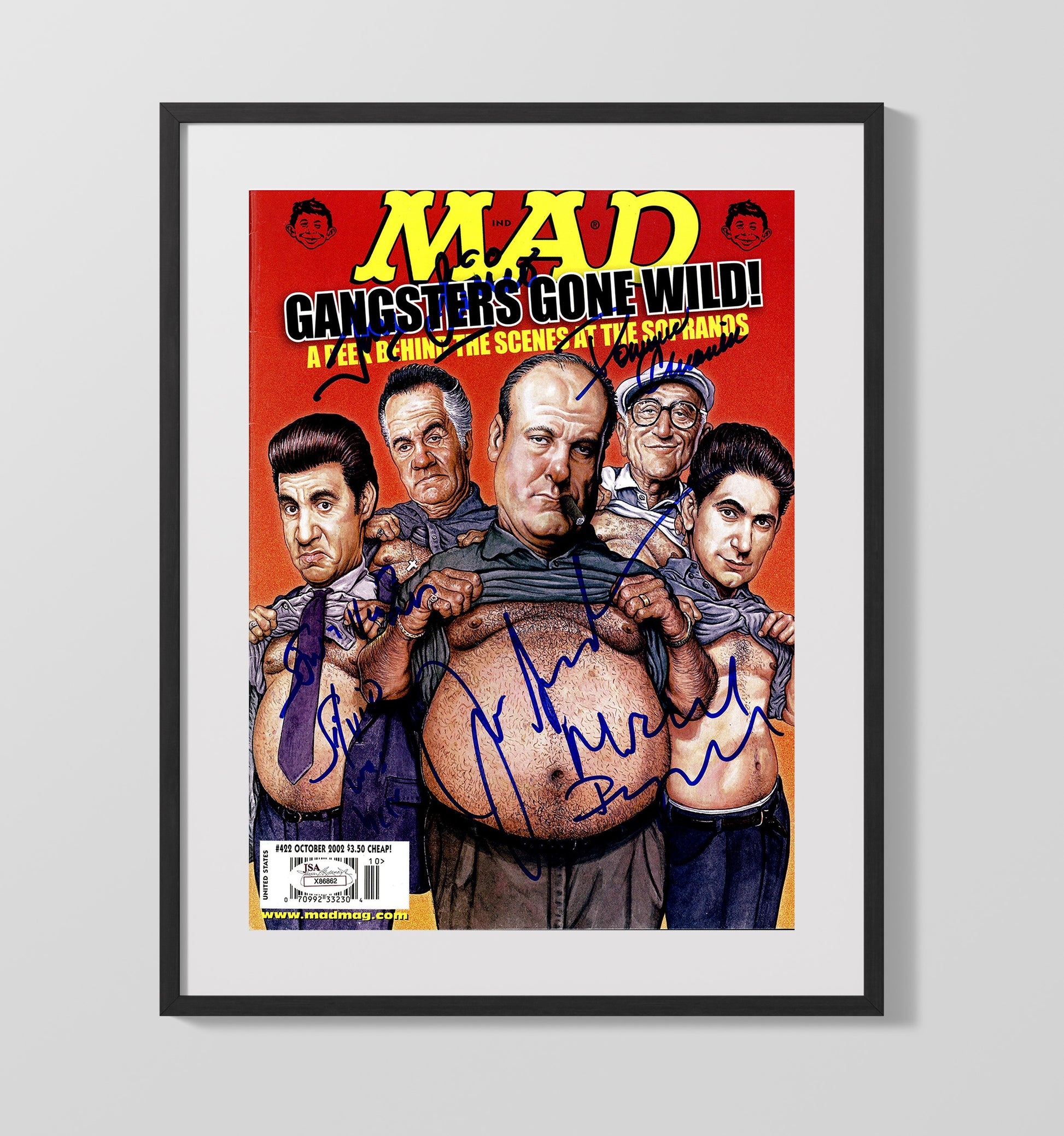 The Sopranos - James Gandolfini (Tony Soprano) MAD Magazine Gangsters Gone Wild Cover - Vintage Television Wall Art - 16x20 Gallery Frame wall art print - television decor