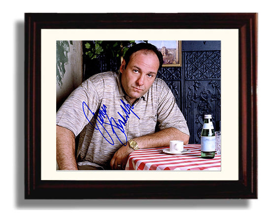 The Sopranos - James Gandolfini (Tony Soprano) Restaurant Table Scene - Vintage Television Wall Art - 8x10 Beveled Frame wall art print - television decor