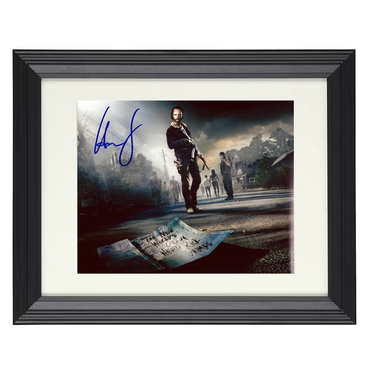 The Walking Dead – Andrew Lincoln (Rick Grimes) Road Stand – 8x10 black beveled framed television wall art