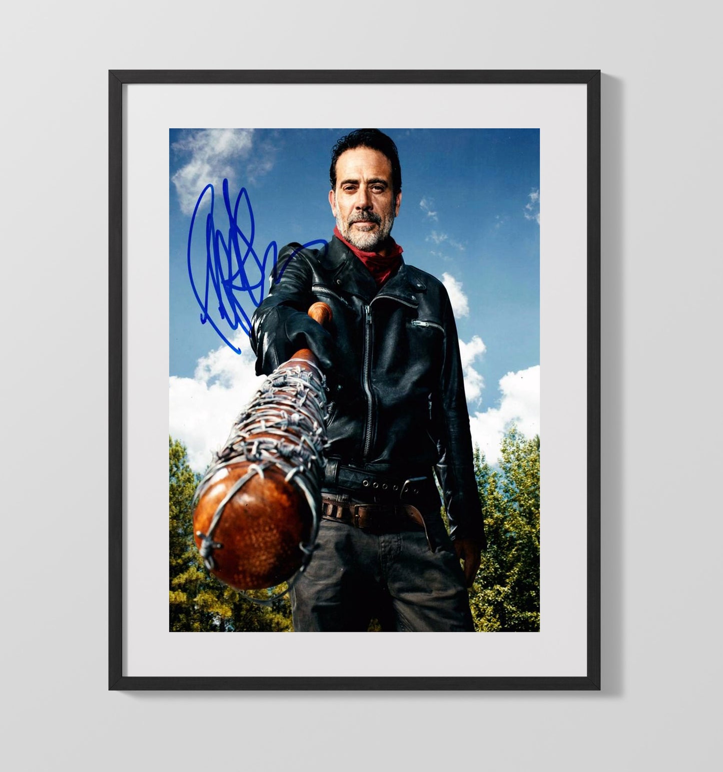 The Walking Dead - Jeffrey Dean Morgan (Negan) Lucille Bat Close Perspective Shot - Vintage Television Wall Art - 16x20 Gallery Frame wall art print - television decor
