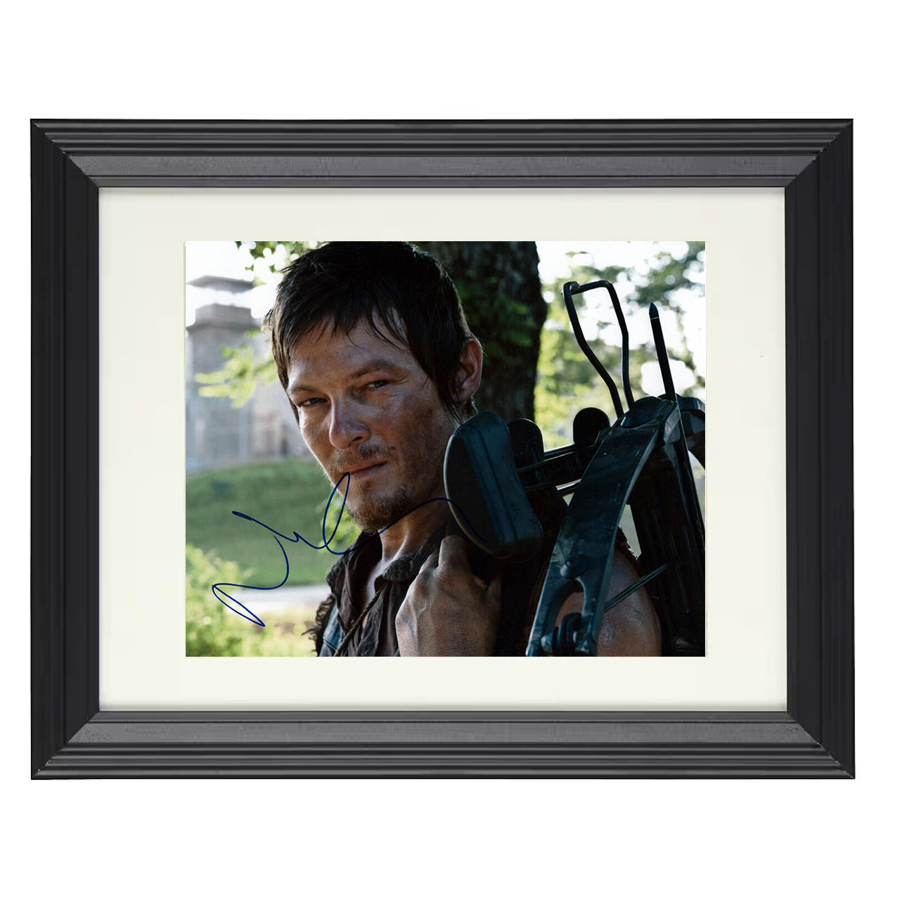 The Walking Dead – Daryl Dixon Crossbow Shoulder Image – 8x10 black beveled framed television wall art