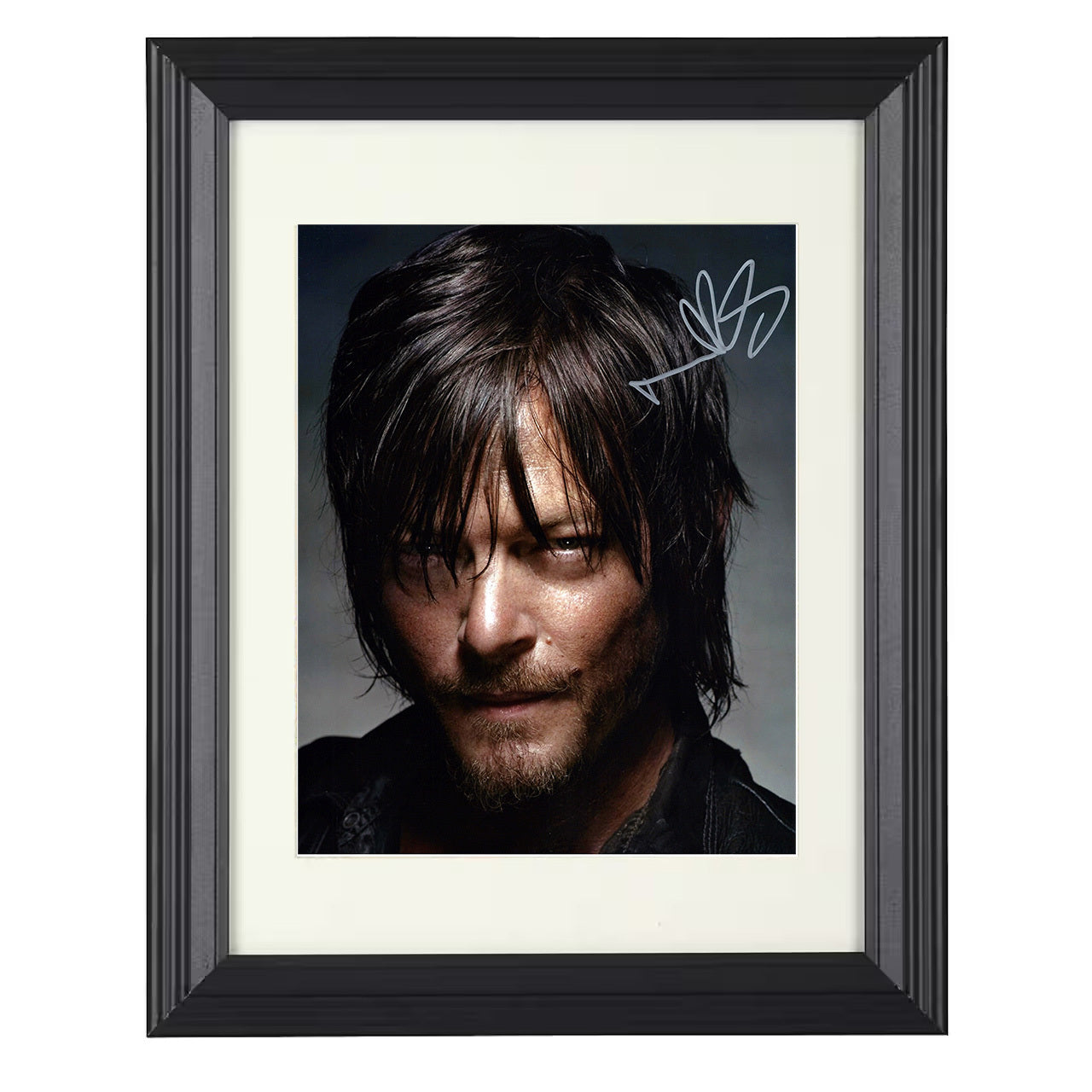 The Walking Dead – Daryl Dixon Intense Close-Up Image – 8x10 black beveled framed television wall art
